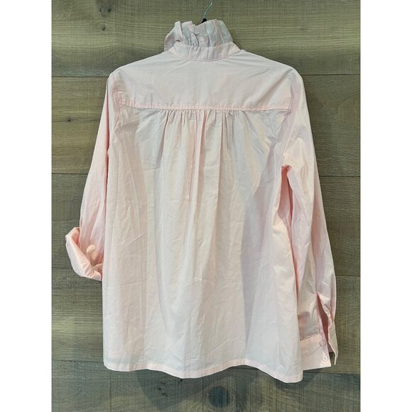 English Factory Ruffle Trim Button-Up pink Shirt size S - Picture 7 of 10